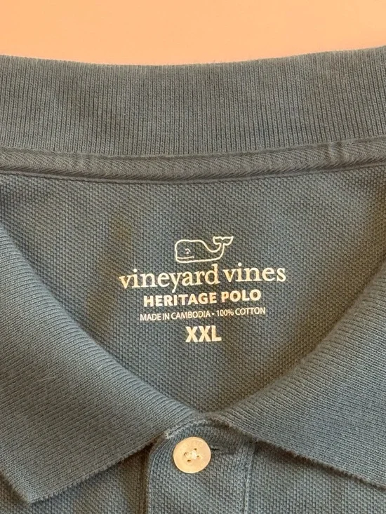 Vineyard Vines Blue Polo with Pink and Orange Surfboard Embroidery - Picture 4 of 5